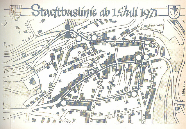 Streckenplan der Linie 4 anno 1971