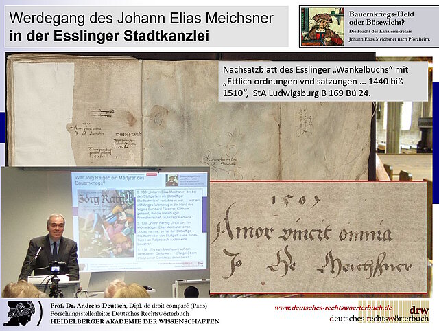 Prof. Dr. Andreas Deutsch präsentierte im Stadtarchiv neue Erkenntnisse zu Johann Elias Meichsner und Jörg Ratgeb
