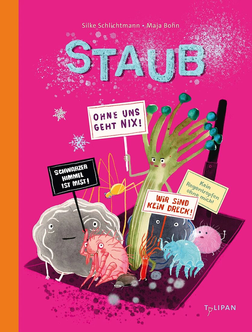 Farbiges Buchcover von Staub - copyright: Tulipan Verlag - Ersteller: Tulipan Verlag