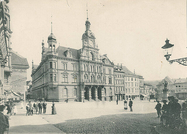 Rathaus Ansicht vom Nordwesten 1898 - copyright:Stadtarchiv Pforzheim