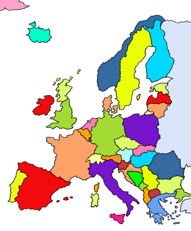 Illustration: Karte von Europa. - copyright:Lebenshilfe für Menschen mit geistiger Behinderung Bremen e.V.