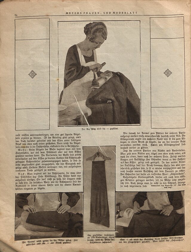 Abbildung: Frau beim Bügeln, Seite 2. Schweizer Frauenzeitschrift von 1929