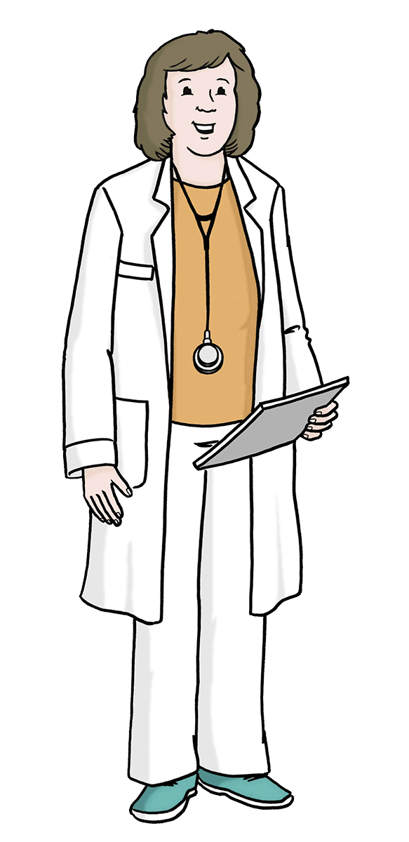 Illustration: Ärztin - copyright:Lebenshilfe für Menschen mit geistiger Behinderung Bremen e.V.