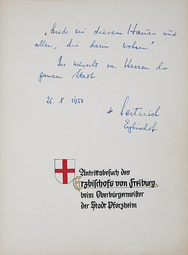 Bild: Eintrag Erzbischof von Freiburg - copyright:Stadt Pforzheim