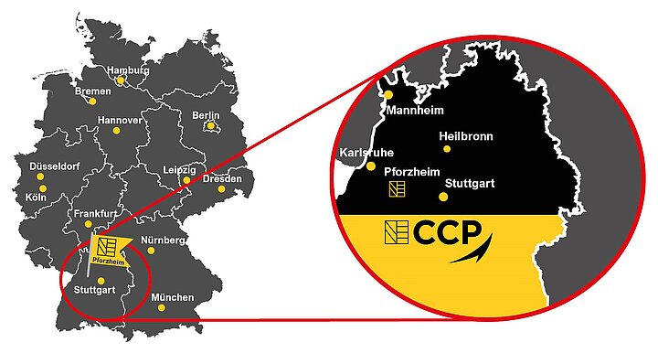 Wo liegt das CongressCentrum Pforzheim? Mitten in Baden-Württemberg und ideal zwischen Stuttgart und Karlsruhe 