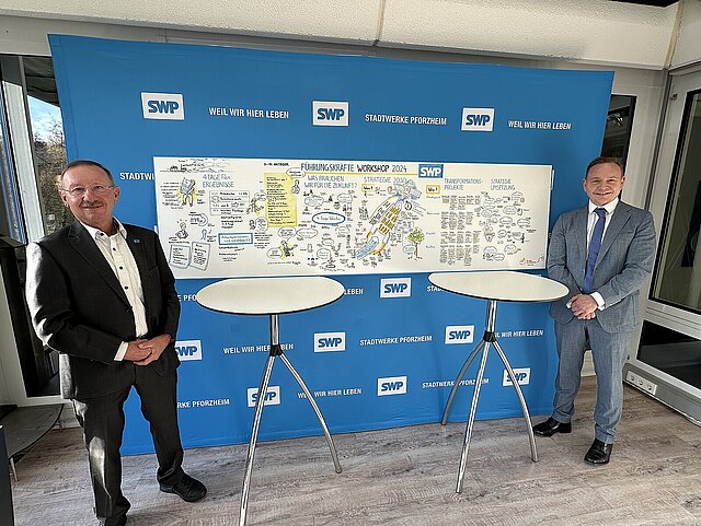 Gruppenbild der beiden neuen Führungskräfte des SWP