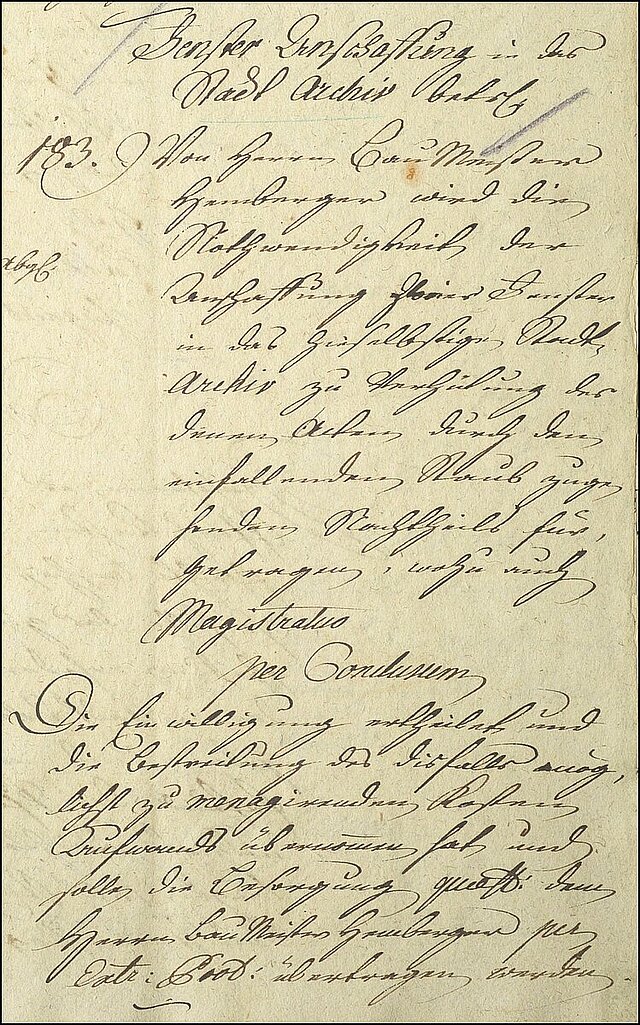 Protokoll der Sitzung des Stadtrats Pforzheim von 1783