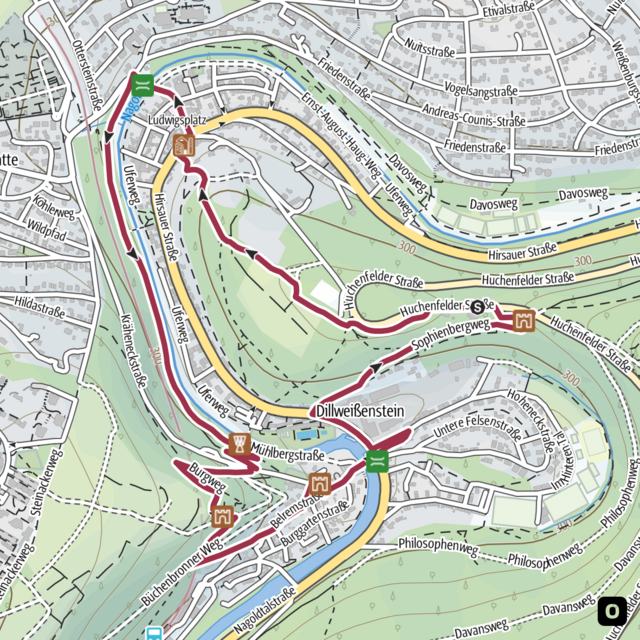 Minimap Drei Burgen Weg - Quelle: Outdooractive Minimap Drei Burgen Weg - Quelle: Outdooractive