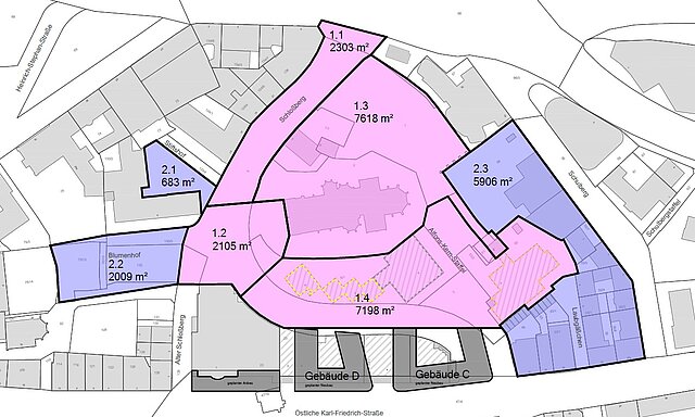 unterteilte Teilbereiche