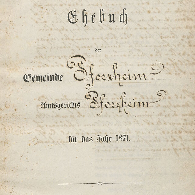 Pforzheimer Heiratsregister von 1871