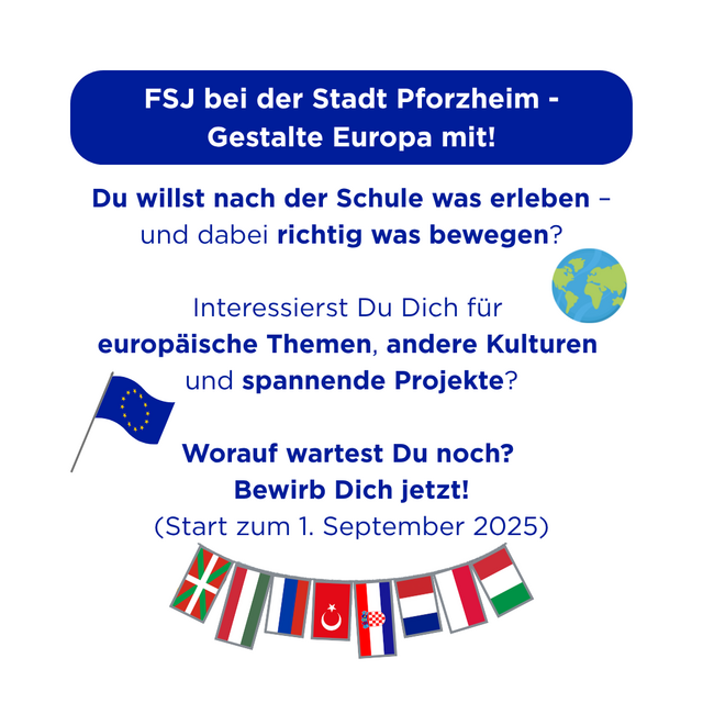 FSJ bei der Stadt Pforzheim - Gestalte Europa mit!