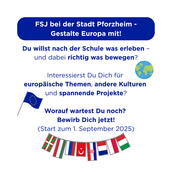FSJ bei der Stadt Pforzheim - Gestalte Europa mit! - Copyright: Stadt Pforzheim