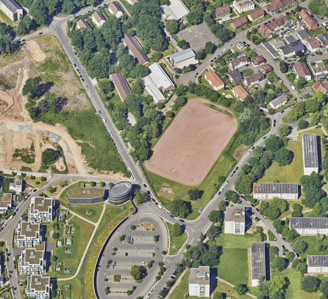 Drohnenbild des betreffenden Buckenberg-Areals 