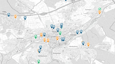 Screenshot: Karte im BürgerGIS: Investitionen