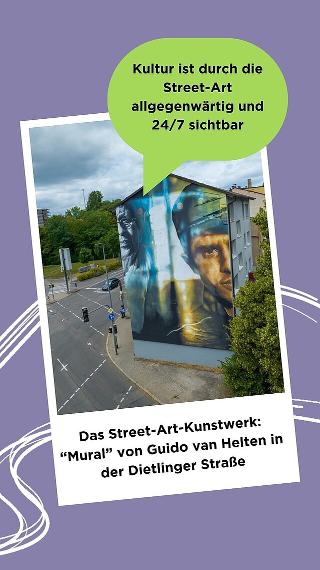 Street-Art an Fassade in Dietlinger Straße  - copyright:Stadt Pforzheim