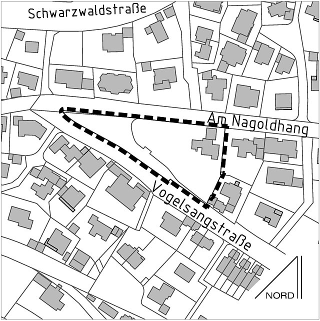 Lage Bebauungsplan Am Nagoldhang - copyright:Stadt Pforzheim