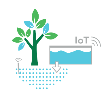 Baum mit Wassertrank und Sensor - copyright:AWATREE® GmbH