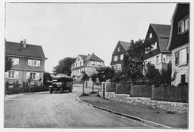 Foto: Die Kreuzsteinallee in der Wartbergsiedlung im Jahre 1929