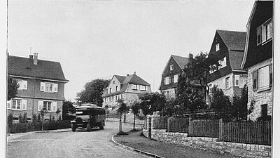 Foto, schwarz-weiß: Die Wartbergsiedlung Ende der 20er Jahre
