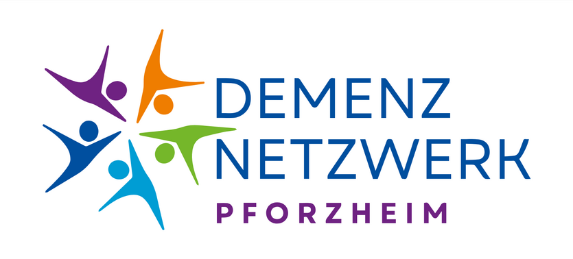 Logo Demenznetzwerk Pforzheim Logo des Demenznetzwerks mit stilisierten Personen, die Gemeinschaft und Unterstützung darstellen - copyright: Demenznetzwerk Pforzheim - Ersteller: id.