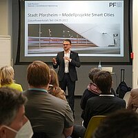 Foto: Präsentation während der Veranstaltung Zukunftswerkstatt Smart City