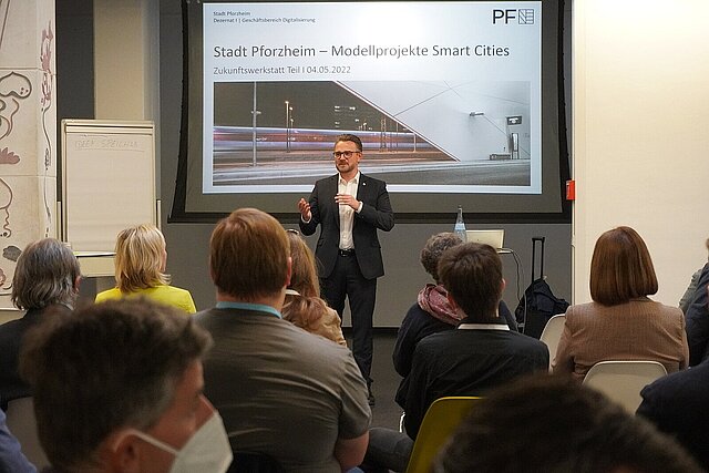 Foto: Präsentation während der Veranstaltung Zukunftswerkstatt Smart City