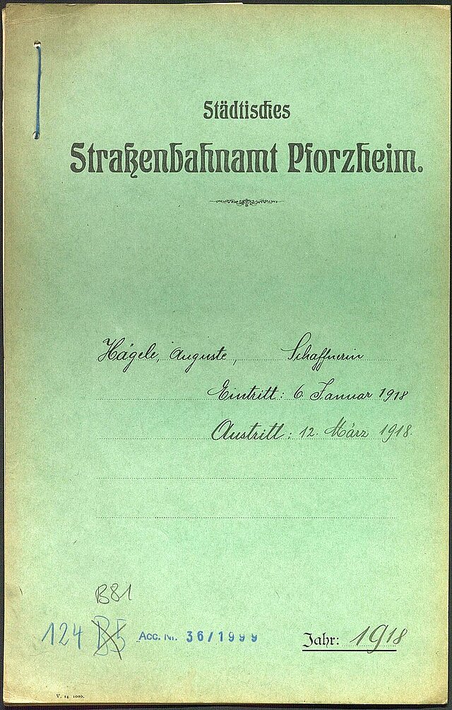 Personalakte von 1918