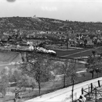 Historisches Bild, Landschaftsbild: Blick von der Büchenbronner Straße auf Brötzingen - copyright:Stadtarchiv Pforzheim – Institut für Stadtgeschichte, S1-1-16-R-23