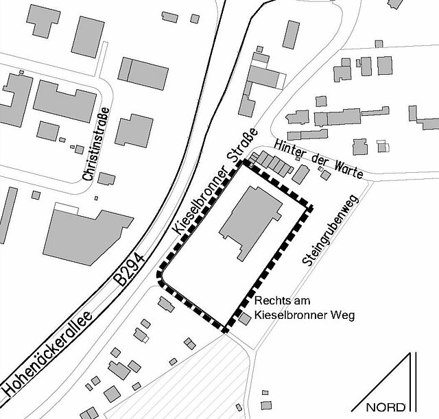 Lage Bebauungsplan Sondergebiet Kieselbronnerstr. 24