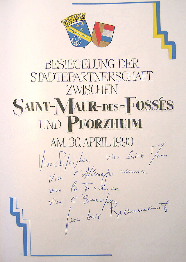 Bild: Eintrag Goldenes Buch Saint-Maur