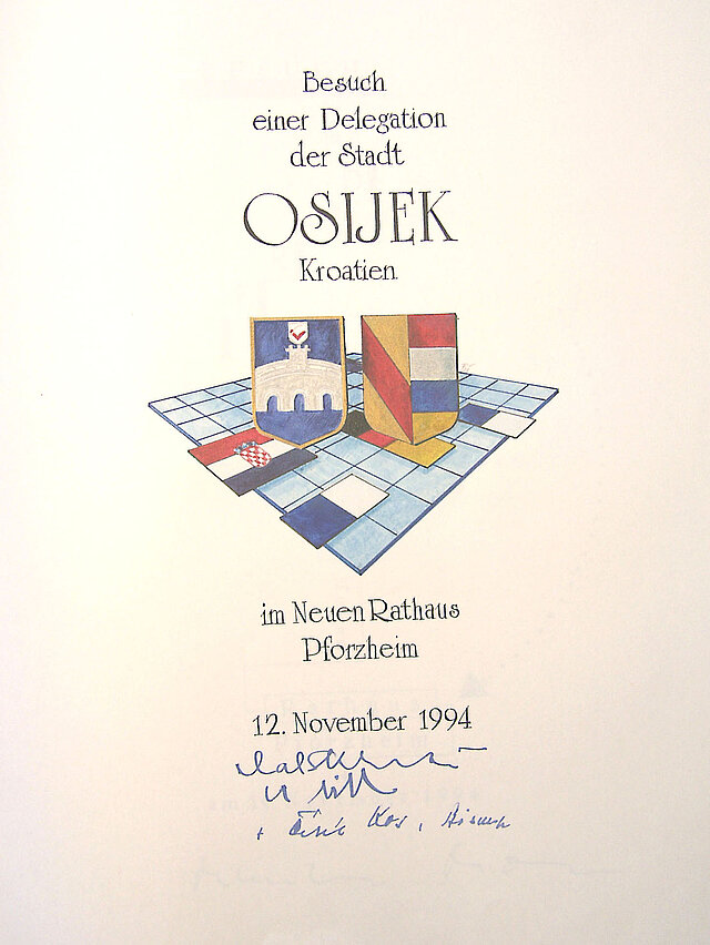 Bild: Eintrag Goldenes Buch Osijek