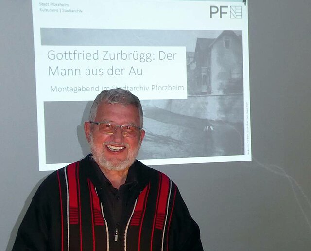 Gottfried Zurbrügg beim Vortrag
