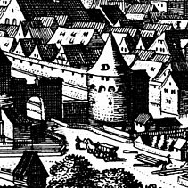 Merian-Kupferstich: Ausschnitt mit roßbrücke. - copyright:gemeinfrei