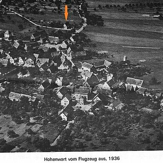 Historische Luftaufnahme von Hohenwart, 1936, Lagen Haltenweg 2 - copyright:Elke Kohse