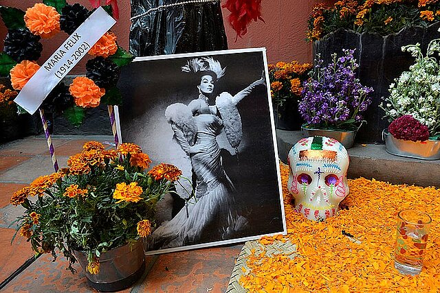 Dekoriertes Bild von Maria Felix - copyright:El ídolo mexicano. Annaguerreroo, CC BY-SA 4.0 <https://creativecommons.org/licenses/by-sa/4.0>, via Wikimedia Commons