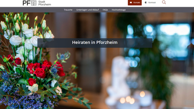 Screenshot der Microsite "Heiraten in Pforzheim"