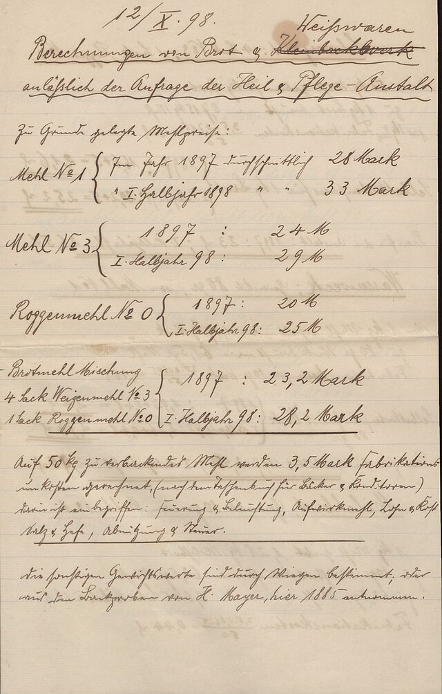 Abbildung: Kostenkalkulation des Bäckers