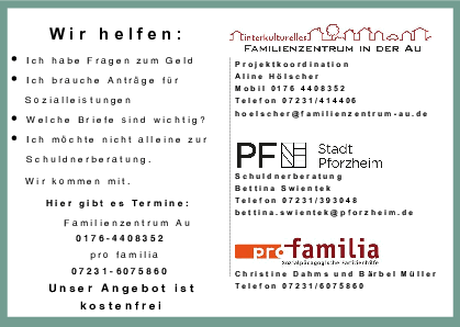 Angebot Familienberatung - copyright: Familienzentrum Au - Ersteller: Familienzentrum Au