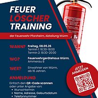 Feuerlöschertraining für Würmer Bevölkerung