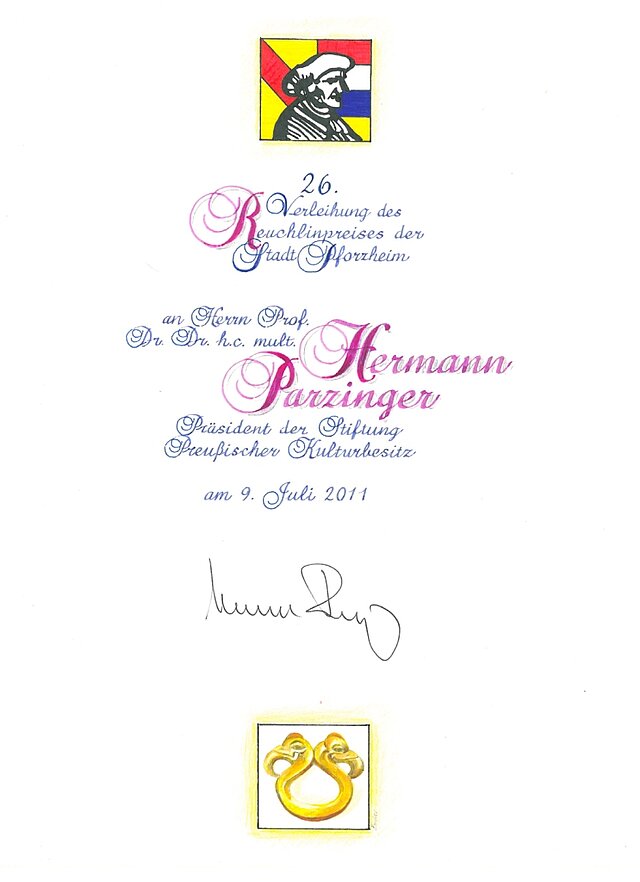 Dieses Bild zeigt den Eintrag im Goldenen Buch.