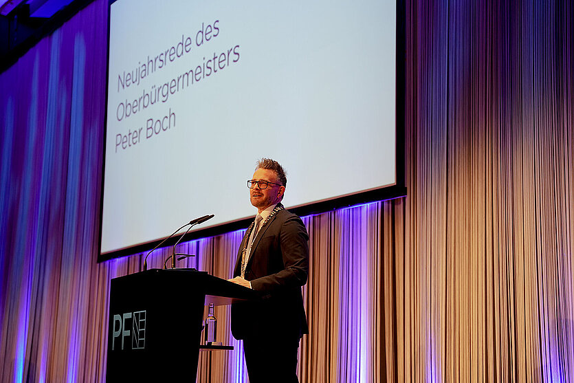 Neujahrsrede Oberbürgermeister Peter Boch 2025 - copyright: Stadt Pforzheim - Ersteller: Ljiljana Berakovic