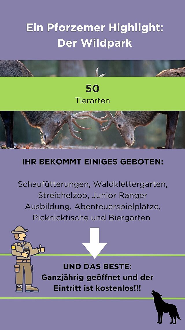 Informationsfolie Wildpark - copyright:Stadt Pforzheim