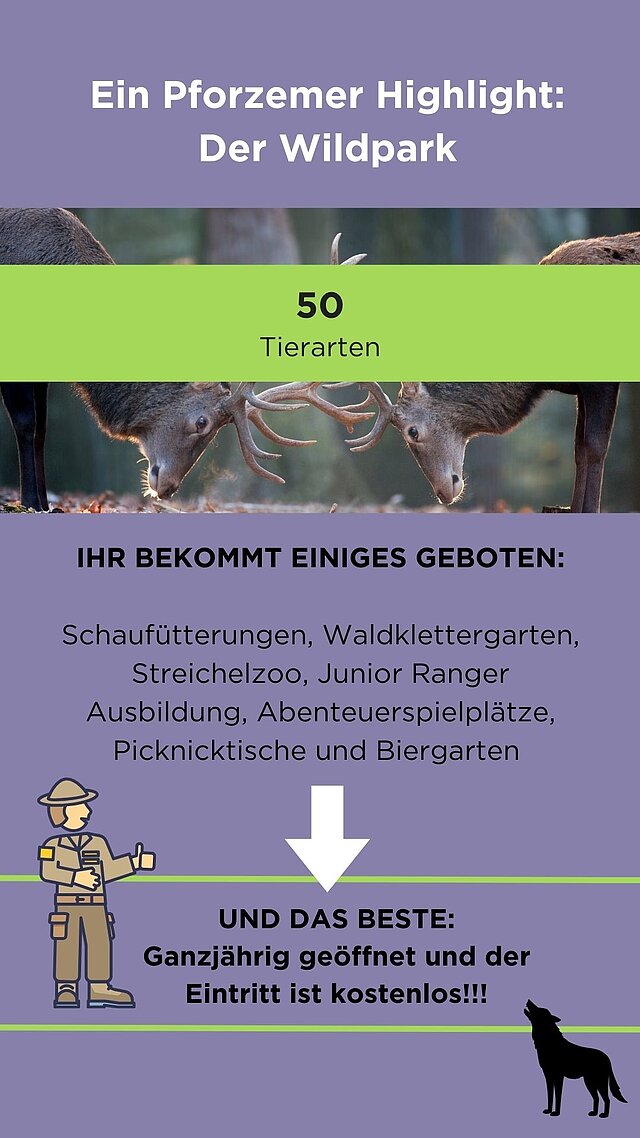 Informationsfolie Wildpark - copyright:Stadt Pforzheim
