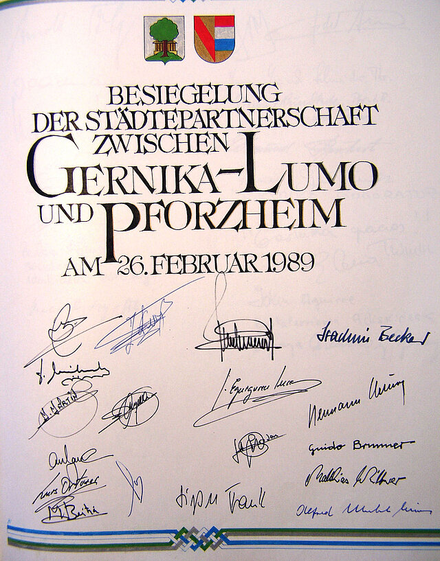 Bild: Eintrag Goldenes Buch Gernika