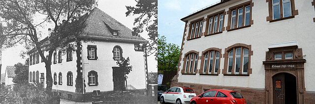 Bild Altes Schulhaus Büchenbronn früher und heute