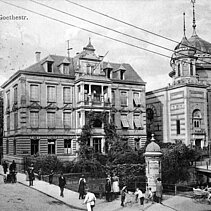 Schwarz-Weiß-Fotografie: Die Pforzheimer Synagoge im Jahr 1906. - copyright:Stadtarchiv Pforzheim – Institut für Stadtgeschichte, S1-4-44-R-4