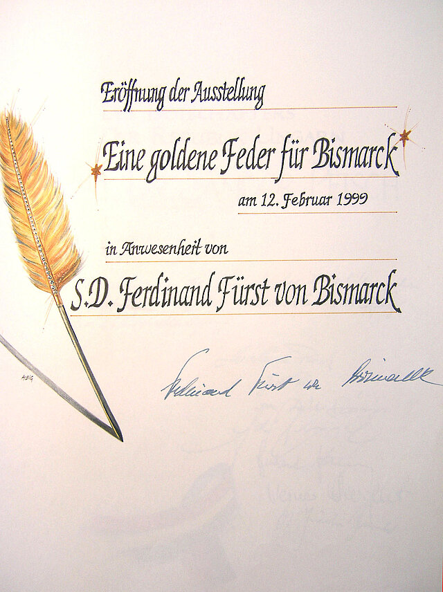Bild: Eintrag Goldenes Buch Bismarck