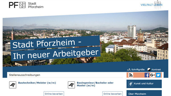 Vorschaubild: Karriereportal (Stadtansicht) Pforzheim - copyright:Stadt Pforzheim