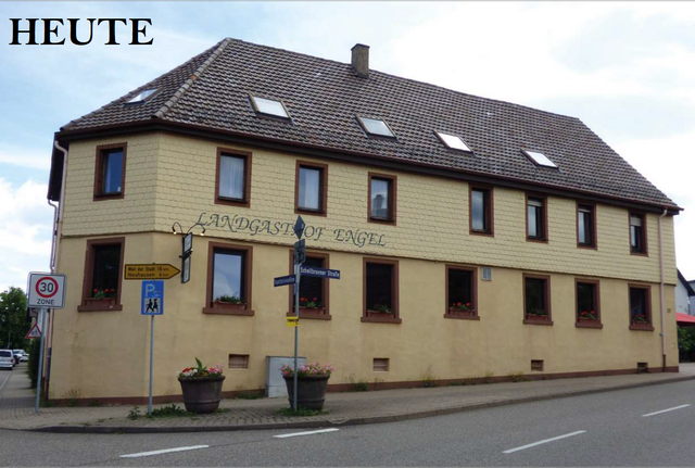 Farbfoto: Landgasthof "Engel" von außen - copyright:denk mal!-Tour Hohenwart