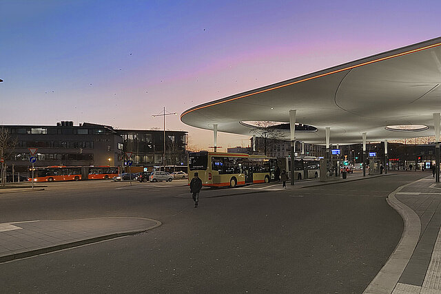 Foto: Busbahnhof in Pforzheim - copyright:Stadt Pforzheim